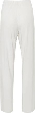Le Tricot Perugia Jersey Rechte Broek Grijs Elastische Taille - Dames - Straight fit broeken - Grijs - L - Broeken