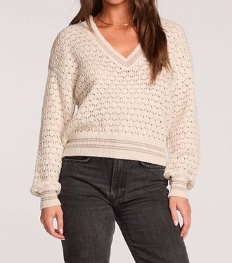 Saltwater Luxe Kaius Shimmer Sweater In Cream