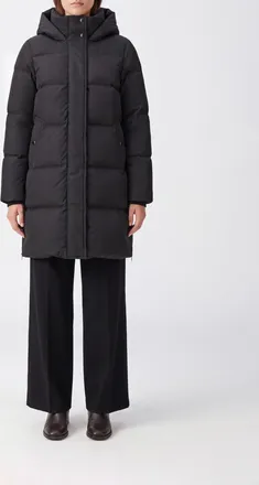 Woolrich Piumino lungo in poliestere trapuntato con cappuccio imbottito