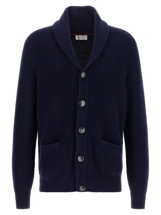 Brunello Cucinelli Blue Cotton Mens Cardigan