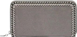 Stella McCartney Accessoires, Dames, Grijs, ONE Size, Katoen, Falabella Zip Continental Wallet