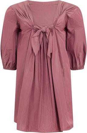 Alberta Ferretti Jurk met pofmouwen - Dames - Korte kleedjes - Roze - S - Polyester - Kleedjes
