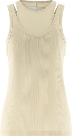 ARMARIUM Filippa Gelaagde Geribbelde Katoenen Tanktop - Dames - Tops zonder mouwen - Wit - XS - Katoen - Tops