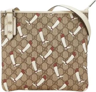 Gucci Pre-owned Vintage Cross Body Tas - Dames - Vintage Schoudertas - Beige - ONE Size - Vintage