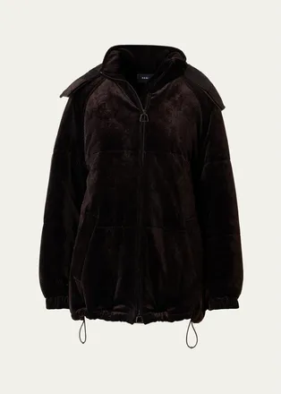 Akris Wednesday Corduroy Oversized Parka Jacket With Detachable Hood