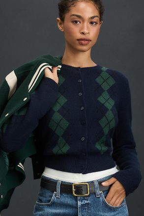 Reformation Clara Cashmere Crew Cardigan Sweater