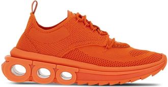 Ferragamo knitted running sneakers - men - CALFSKIN/Rubber/Fabric/Fabric - 6.5 - Orange