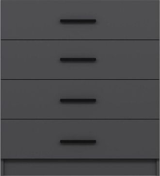 Dmora Cómoda Gaspra, 4 Cajones, 47x90x100h cm Negro Antracita