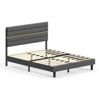 Vasagle Marco de cama matrimonial de metal de 160 x 200 cm de color gris