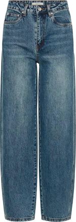 Gestuz Womens Melu Barrel Jean In Mid Blue Wash