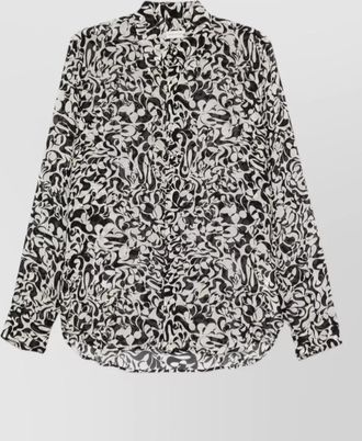 Dries Van Noten long sleeve graphic shirt buttoned cuffs hem