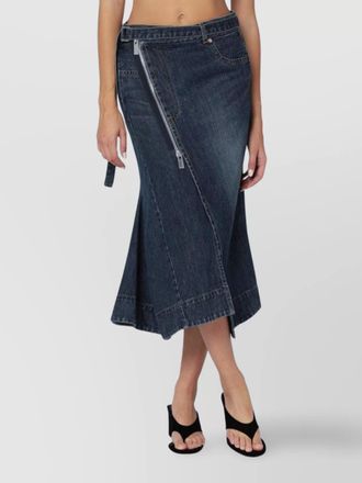 sacai denim asymmetric skirt