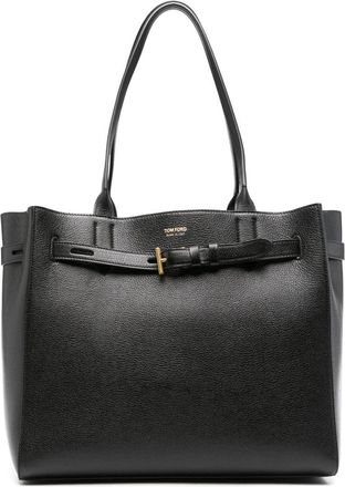 Tom Ford medium Audrey pebble-grain logo-buckle tote bag - women - Calf Leather - OS - Black