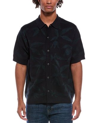 Vince Floral Jacquard Linen-Blend Shirt