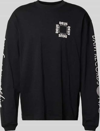 Deus Longsleeve mit Label-Print Modell DEFACTO in Black, Größe XXL