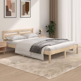 Berkfield Home Bed Frame Solid Wood Pine 135x190 cm Double in Brown