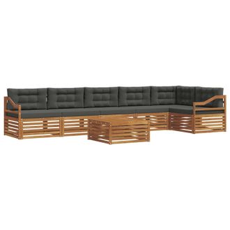 vidaXL Conjunto De Sof&aacute;s De Exterior 7 Pcs Natural Y Antracita Vidaxl