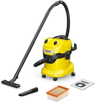Karcher K&auml;rcher Aspiradora En Seco Y H&uacute;medo Wd 4 V-20/5/22, Potencia: 1000 W, Dep&oacute;sito De Pl&aacute;stico: 20 L, Manguera Aspiraci&oacute;n: 2,2 M, Funci&oacute;n Soplado, Boquill