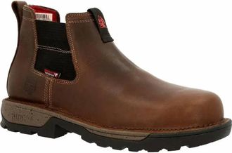 Rocky Mens Legacy 33 Waterproof Chelsea Work Boot In Brown