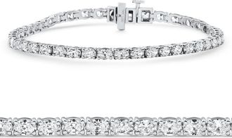 Pompeii3 4 1/2Ct Oval Cut Diamond Tennis Bracelet 7 14k White Gold Lab Grown Size: Medium