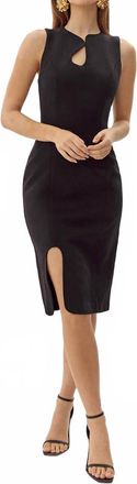 Adelyn Rae Kayla Wave Cut Sheath Dress In Black