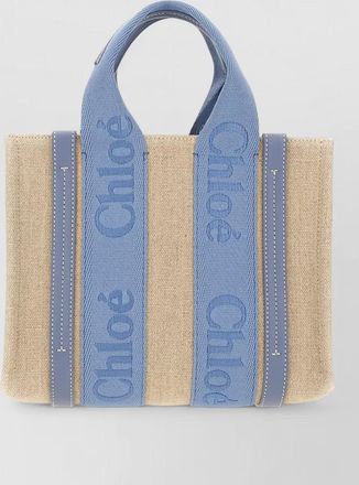 Chlo&eacute; linen small woody shoulder bag