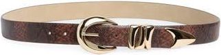 Vince Camuto Python Print Faux Leather Belt in Chocolate at Nordstrom Rack, Size X-Large