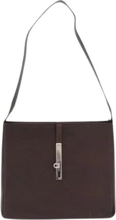 Ferragamo Pre-owned Leren Schoudertas - Dames - Vintage Schoudertas - Bruin - ONE Size - Leer - Vintage