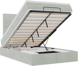 vidaXL Estructura De Cama Otomana Colchones Terciopelo Gris Claro Vidaxl