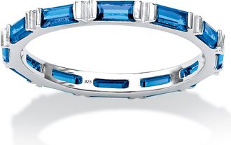 Palm Beach Jewelry Birthstone.925 Sterling Silver Eternity Band