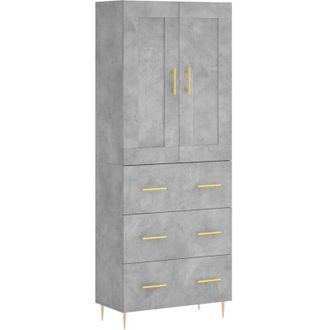vidaXL Vidaxl - Highboard Concrete Grey 69.5x34x180 cm Engineered Wood