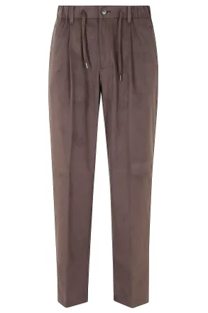 Herno Suede-Effect Drawstring Pants with Elastic Waistband and Sleek Finish