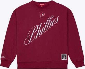 Mitchell & Ness Womens Mitchell & Ness Burgundy Philadelphia Phillies Script Sweatshirt at Nordstrom, Size Xx-Large