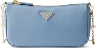 Prada Borsa tote mini in pelle Saffiano - Blu