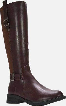 XY London Womens XY London Womens/Ladies Seraphine Knee-High Stretch Low Heel Riding Boots - Brown - Size: 5