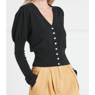 Temperley London Tonal T-Logo Cardigan in Black at Nordstrom, Size X-Large