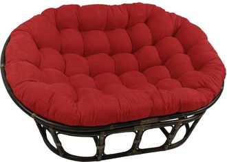 International Caravan Inc Rattan Double Papasan Chair with Microsuede Cushion