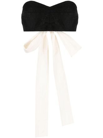 Uma Wang bow-fastening cropped top - Black