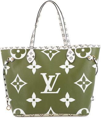 Louis Vuitton Beige Khaki White Monogram Tote Bag (Pre-Owned)