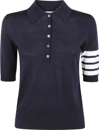 Thom Browne Truien & Vesten, Dames, Blauw, S, Round-neck Truien