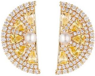 Eye Candy Los Angeles Sweet Lemon Cubic Zirconia Drop Earrings in Gold at Nordstrom Rack