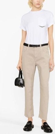Brunello Cucinelli Cotton Tapered Trousers - Beige