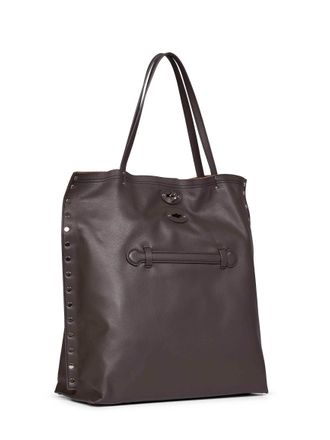 Zanellato Womens Tote Bag Aspasso Brown Marengo Mud Bovine Leather Handbags Hand
