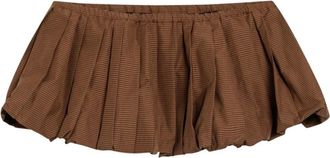 Miu Miu Falda plisada mini de cuadros Vichy - Skirts - Mujer - Marr&oacute;n - S