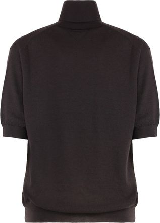 Prada Womens Sweater Turtleneck Cashmere Dark Brown