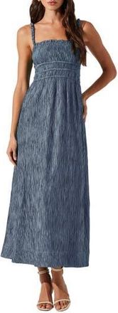 ASTR the Label Neelam Shirred Maxi Dress in Blue at Nordstrom Rack, Size X-Large