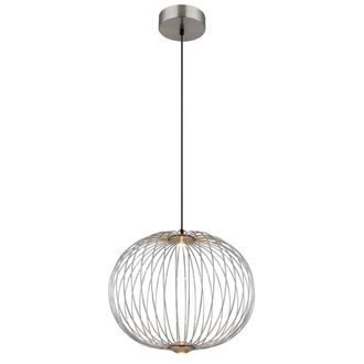 Netlighting Galway 50cm Wire Frame Pendant Ceiling Light Nickel Matt LED 3000K in Grey