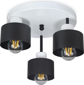 OEM L&aacute;mpara De Techo Blanca Y Negra, De Metal Industrial, 3xe27, Iluminaci&oacute;n Led Moderna Para Sal&oacute;n, Cocina, Dormitorio, Habitaci&oacute;n Infantil, Loft