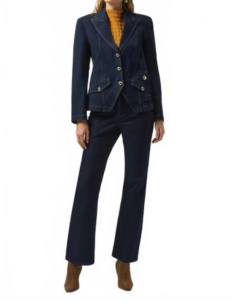 Joseph Ribkoff Stretch Denim Blazer In Dark Denim