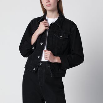 Bottega Veneta Denim jacket with Intrecciato collar